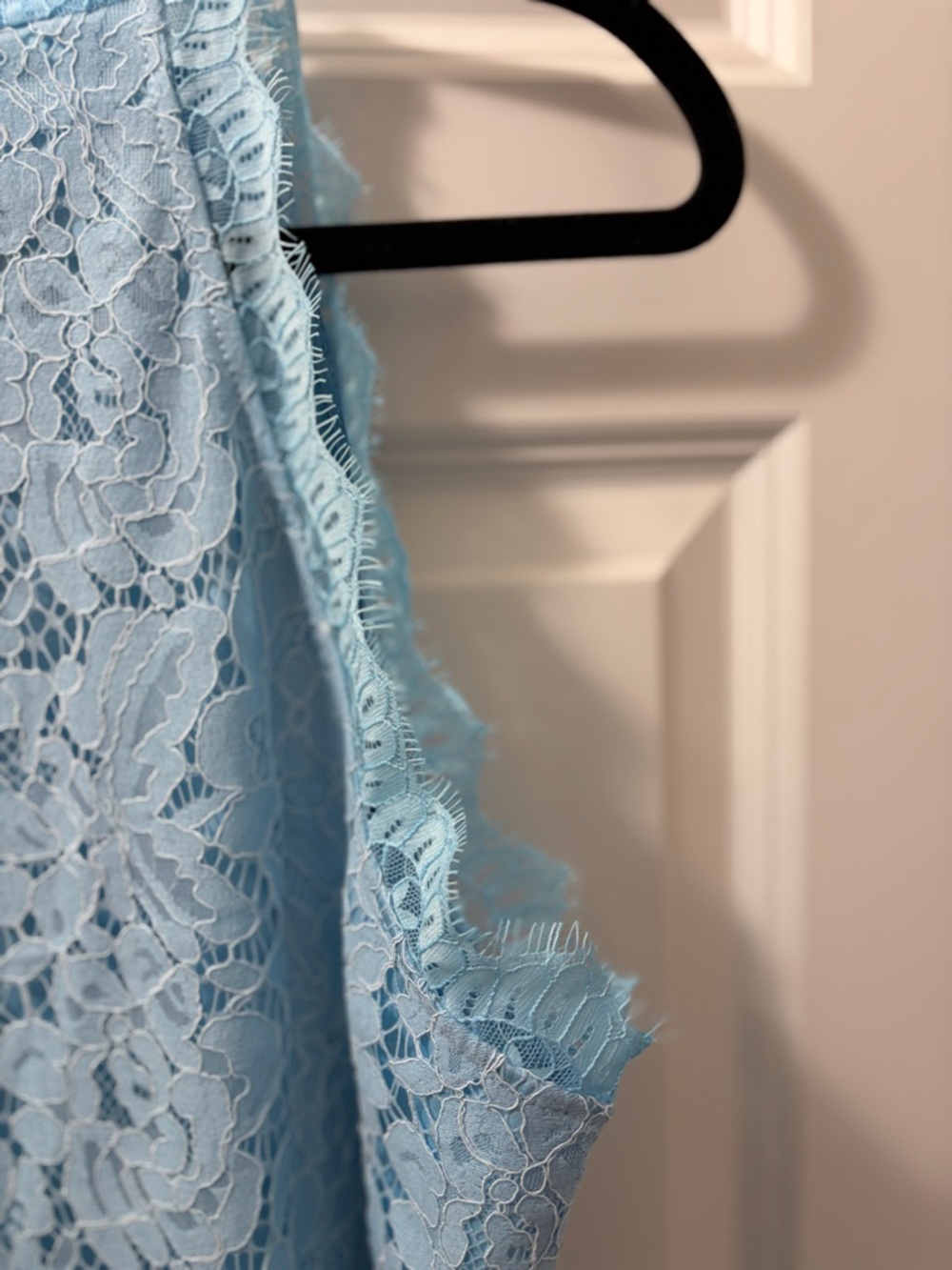 J. Adler Delicate Sky Blue Lace Sleeveless Top - Picture 5 of 5